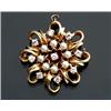 Image 1 : 14-Karat Yellow Gold, Red Enamel, Diamond and Cultured Pearl Pendant Brooch...