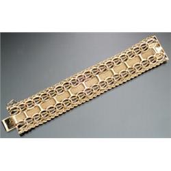 14-Karat Yellow Gold Wide Flexible Bracelet...