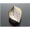 Image 1 : Contemporary Tested 18-Karat Yellow and White Gold and Diamond Cluster Ring...