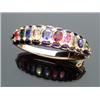 Image 1 : Tested 14-Karat Yellow Gold, Blue Enamel, Diamond, Precious and Semi-precious Stone Bangle Bracel...