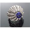 Image 1 : Platinum, Tanzanite and Diamond Dinner Ring...