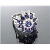 Image 1 : Platinum, Diamond and Blue Sapphire Dinner Ring...