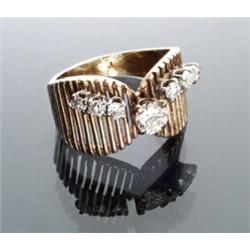 14-Karat Yellow and White Gold and Diamond Dinner Ring...