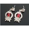 Image 1 : Pair of 18-Karat White Gold, Ruby and Diamond Pendant Earrings...