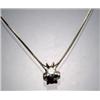 Image 1 : 14-Karat Yellow and White Gold and Solitaire Diamond Pendant and Chain...