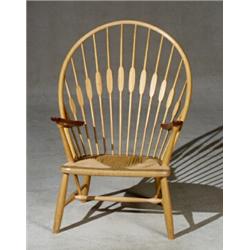 Hans Wegner Ash and Teak 'Peacock' Chair...