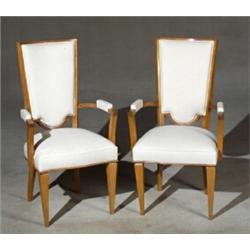 Pair of French Art Deco Cherry Armchairs...