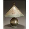 Image 1 : Continental Art Deco Parcel Silver and Patinated Metal Table Lamp...