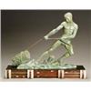 Image 1 : French Art Deco Patinated Metal Figure of a Laborer...