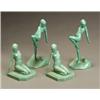 Image 1 : Two Pairs of Frankart Patinated Metal Figural Bookends...