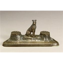 Austrian Bronze 'Airedale' Inkstand...