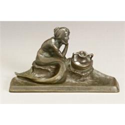 Austrian Bronze 'Mermaid' Inkstand...