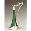 Image 1 : WMF Silvered Pewter Mounted Green Glass Decanter...