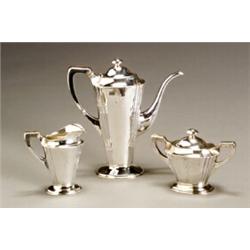 Mulholland Bros. Arts & Crafts Sterling Three-Piece Coffee Service...