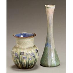 Two European Glazed Stoneware Vases...