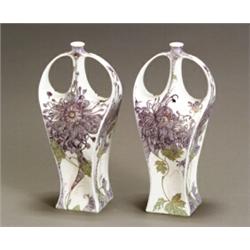 Pair of Rozenburg Eggshell Porcelain Two-Handled Vases...