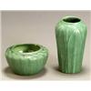 Image 1 : Two Hampshire Pottery Matte Green Vases...