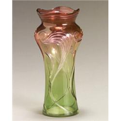 Val-Saint-Lambert Intaglio Cut Glass Vase...