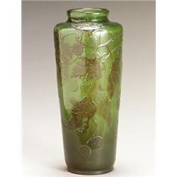 Gallé Fire-Polished Cameo Glass 'Sycamore' Vase...