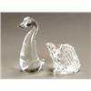 Image 1 : Two Steuben Clear Glass Figures of Birds...