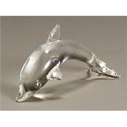 Steuben Clear Glass Figure of a Porpoise...