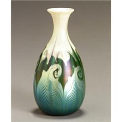 Quezal Iridescent Glass Vase...