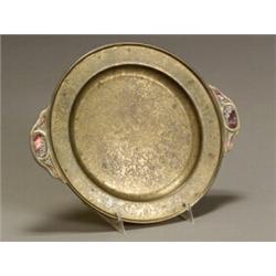 Tiffany Furnaces Enamel Decorated Doré Bronze Cabinet Plate...