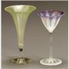 Image 1 : Tiffany Favrile Glass Trumpet Vase and Pastel Wine Glass...