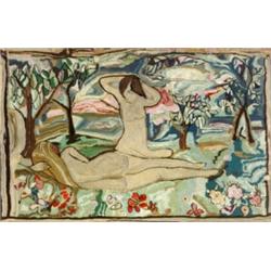 Two Nudes in a Landscape and Angel: Two Needleworks...