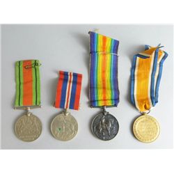 WWI medal group SJT J W Peake R.A. 1914-1918 medal and