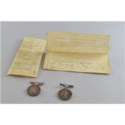 Queen Victoria Indian Mutiny medal 1857-8 and a long