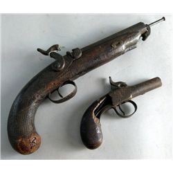 18th century pistol 11" and another 6"