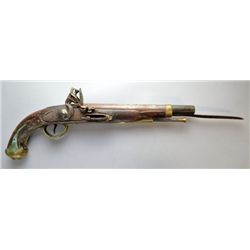 19th century brass mounted flintlock muzzle loading