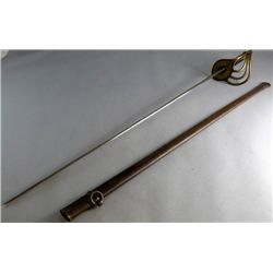 19th century French cavalry officers sword, edge of the
