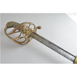 19th century 1845 pattern sword with brass handle and