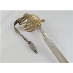 Victorian 1845 pattern sword with engraved blade by J