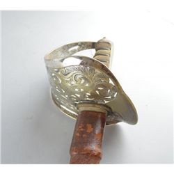George V Officers sword with leather scabbard and