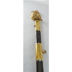 19th century naval officer's sword, with etched