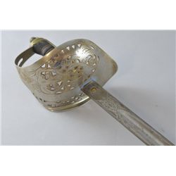 George VI Royal Engineers officers sword with etched