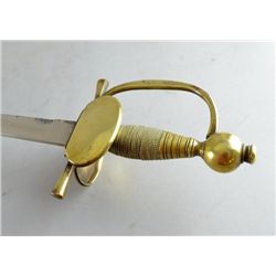 19th century continental brass hilted sword with double