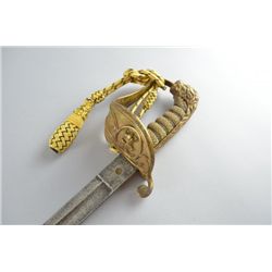 Naval officer's dress sword with gilt metal lion's head