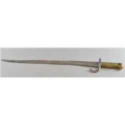 19th century French chassepot bayonet, with brass mount