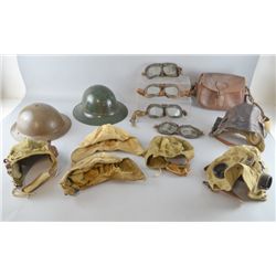 Collection of Military interest hats and helmets, to