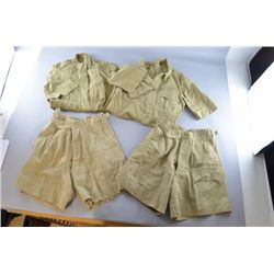 Military tropical kit, two pairs of shorts and two