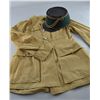 Image 2 : A French military canvas jacket, and a green felt shako