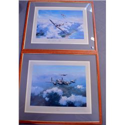 Pair of Robert Taylor signed prints of aircraft, signed
