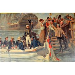 Chromo Lithograph print of Nelson expects every man to