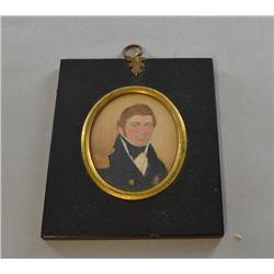 19th century miniature portrait of a naval officer in