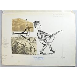 William "Bill" Hewison 1925-2002, ink and collage, Army