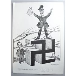 William "Bill" Hewison, pen and ink cartoon to